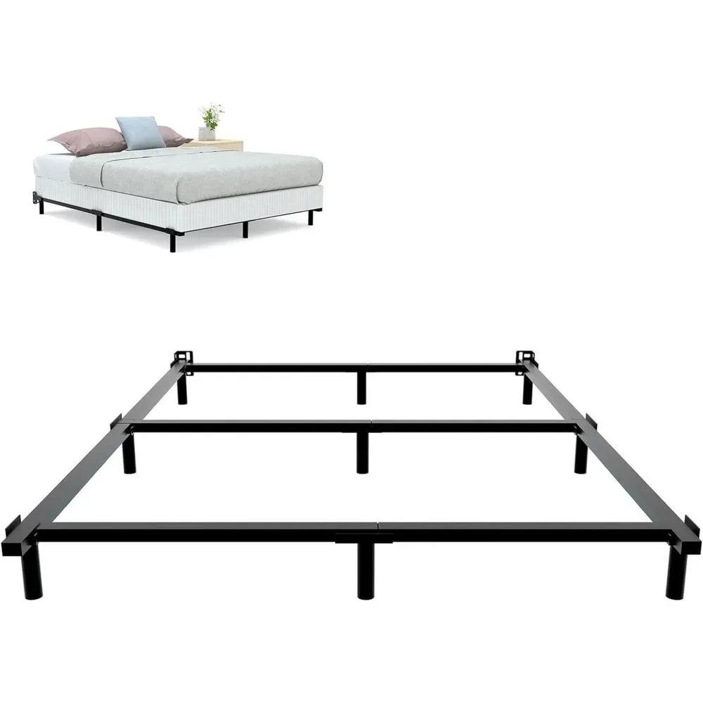 7 Inch Full Size Metal Bed Frame for Box Spring and Mattress, 9-Leg size full